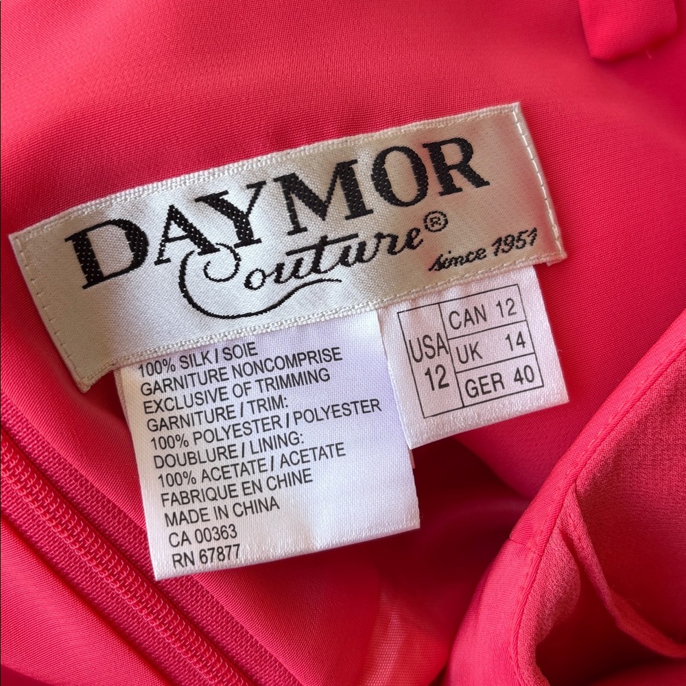 Y2K Vintage Daymor Couture Silk Halter Party Formal Beaded 12 Pink Tiered Melon - Picture 17 of 17